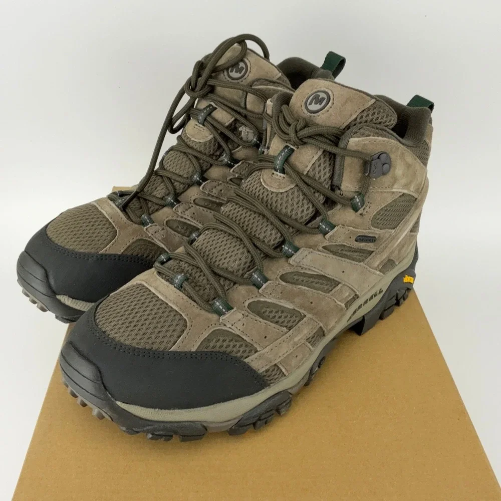 Merrell Moab 2 Mid WP Mens Hiking Boots Boulder J033323W Size 10 Wide Vibram